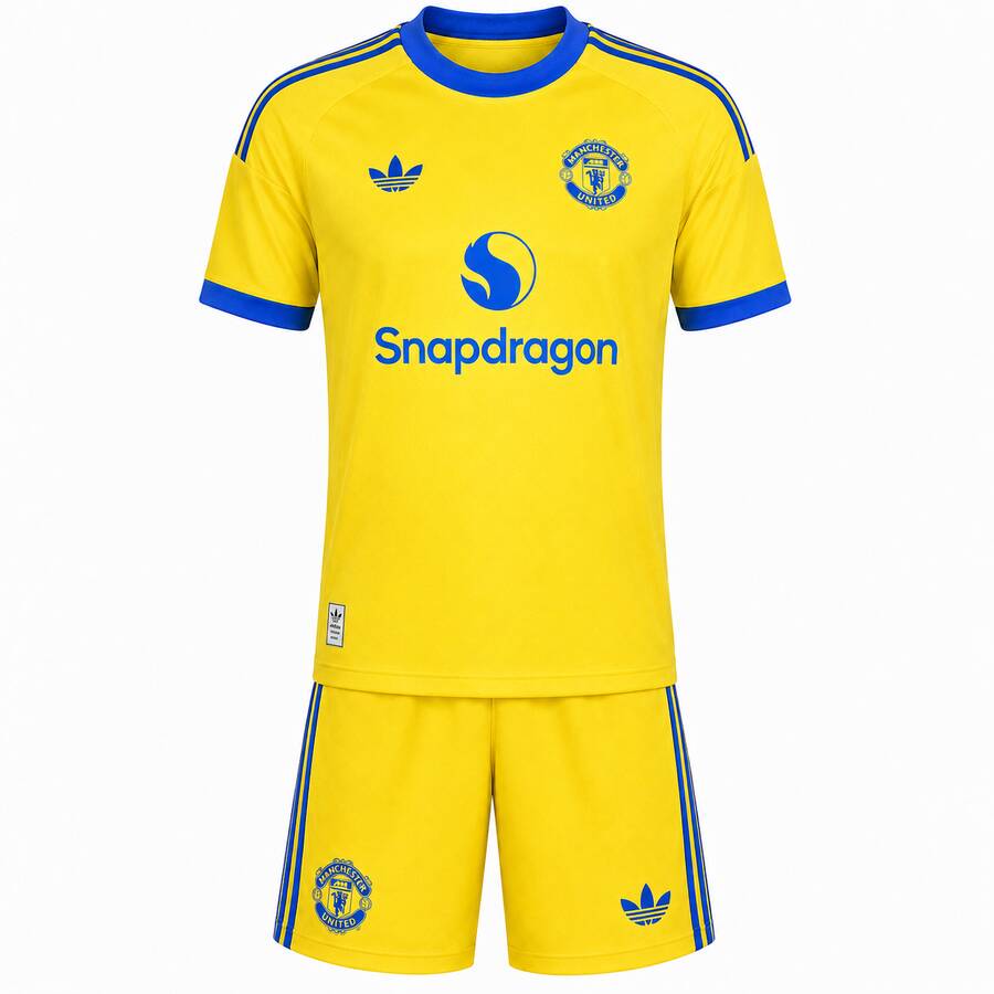 Manchester United Goalkeeper Kids Football Kit 26 27 Yellow