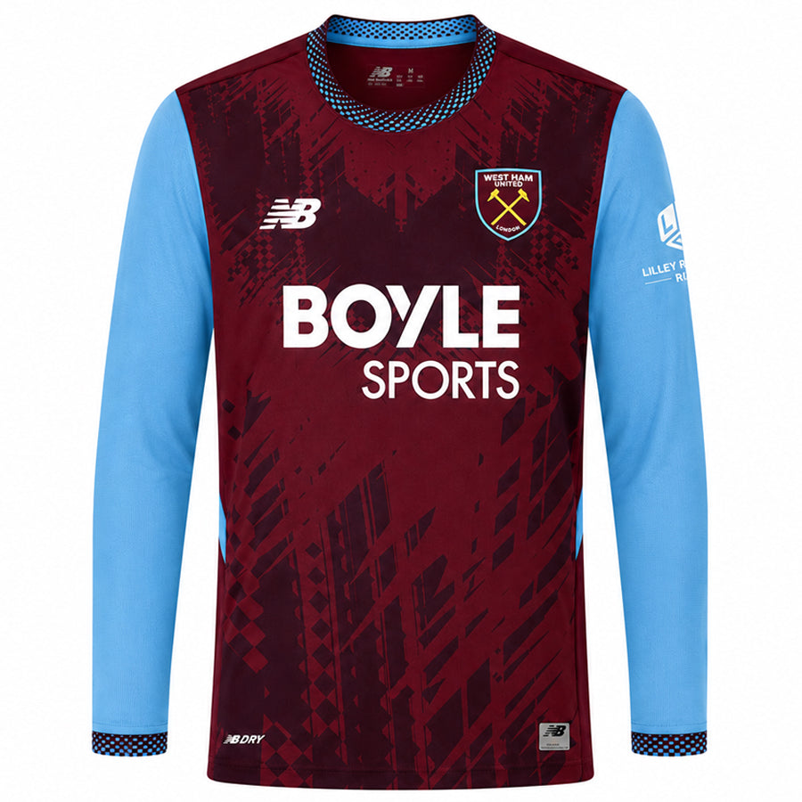 West Ham United Home Long Football Shirt Shirt Principal 26/27